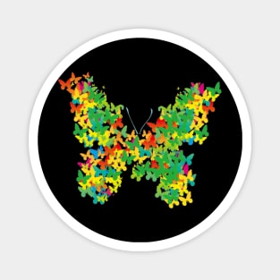 Colourful Butterflies Grouped In A Butterfly Shape Magnet